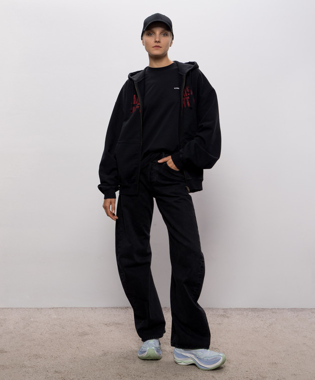 Vetements Чорна футболка з принтом логотипа MH27TR161Bw зображення 2