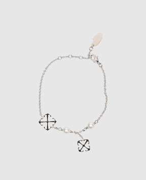Off-White Сріблястий браслет-ланцюжок OWOA12VS26MET001
