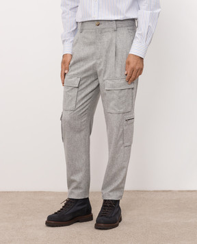Brunello Cucinelli Сірі штани-карго з вовни M038PF3010