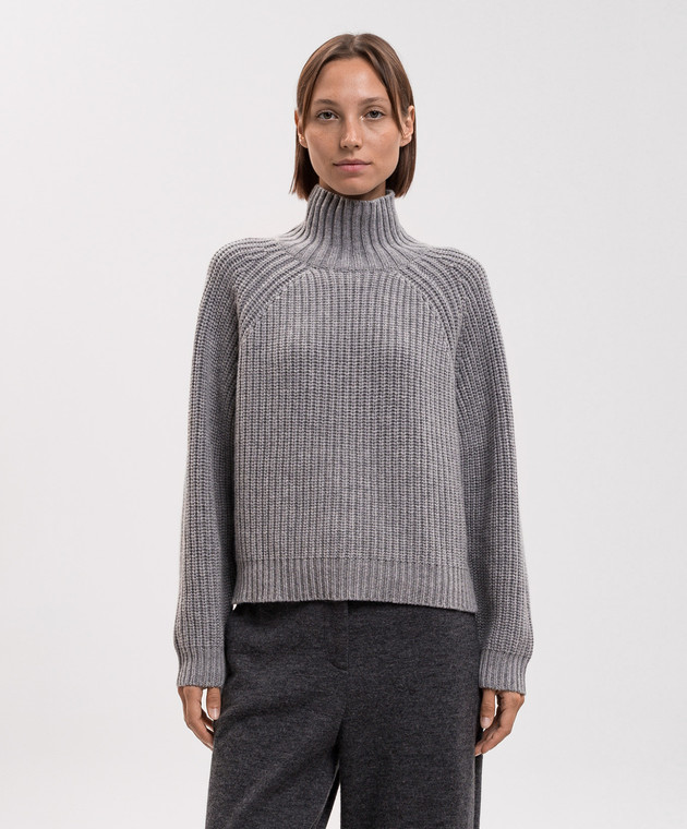 Allude Сірий светр з вовни та кашеміру 26517031 зображення 3