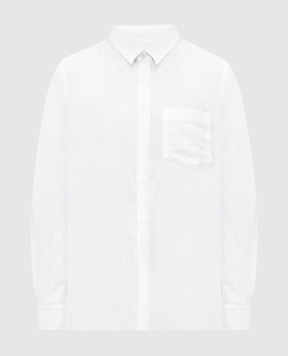 Vilebrequin Белая рубашка из льна с вышивкой CRSD3U00