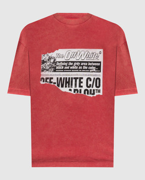 Off-White Красная футболка News 44MAA120F5J009