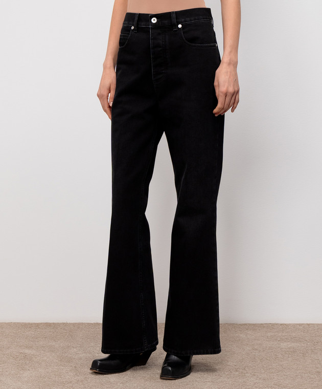 Bottega Veneta Черные джинсы клеш с патчем логотипа 864997V69O0 изображение 3