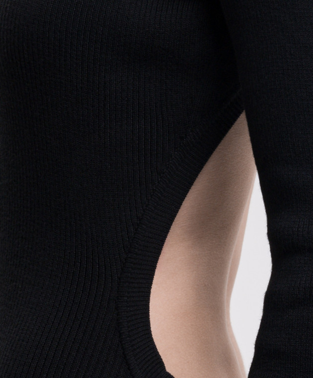 Ann Demeulemeester Черное платье макси Eva с открытой спиной с кашемиром B0010259FA049 изображение 4