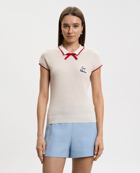 Valentino Бежевый топ с логотипом 8B3KC66T9JV