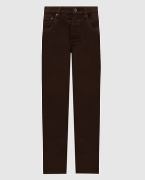 Brunello Cucinelli Коричневые джинсы с патчем логотипа MPH81P5847