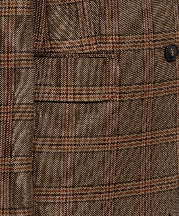 Max Mara Коричневий жакет TALCA з вовни в клітинку MSTALCA зображення 5
