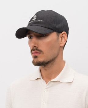 Brunello Cucinelli Сіра кепка з вовни M032P9850