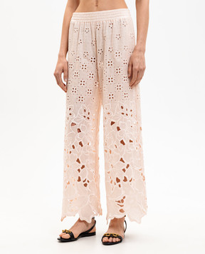 Ermanno Scervino Life Розовые ажурные брюки с вышивкой D484P603QYD