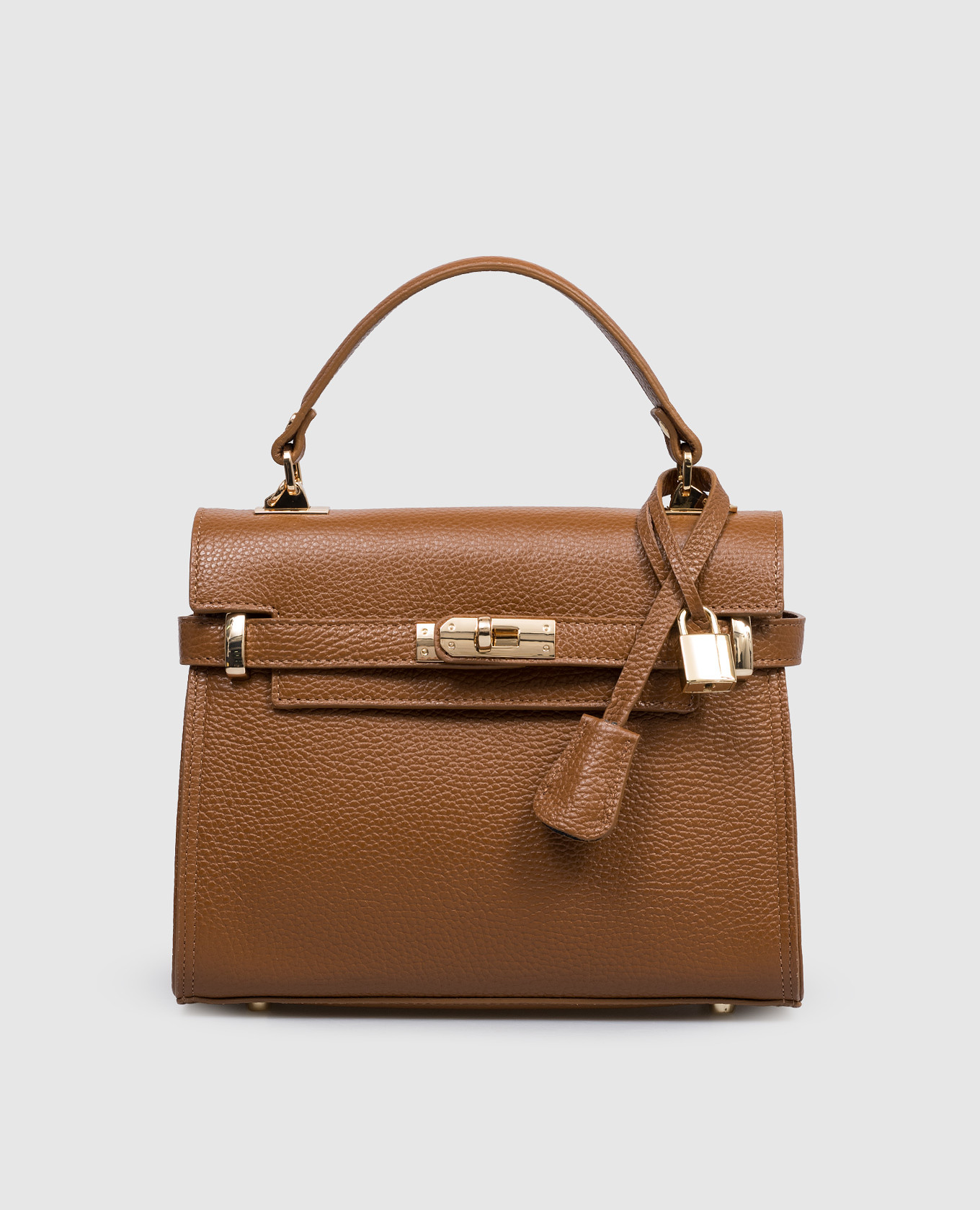 Коричневая кожаная сумка-сетчел DOLLARO