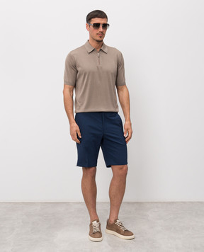 Stefano Ricci Коричневе поло із шовку зі шкірою крокодила K616006Z41F26102