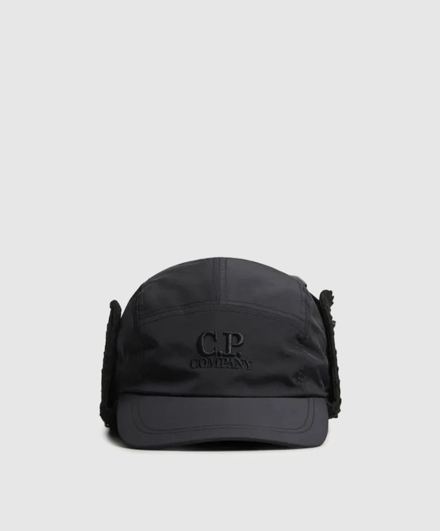 C.P. Company Чорна утеплена кепка-вушанка MAC279A110545A
