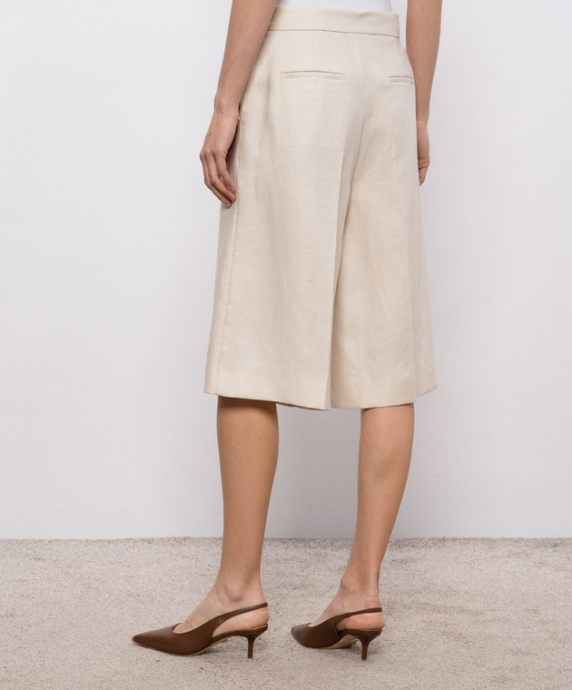 Max Mara Бежеві бермуди KAKI з льону MXMKAKI зображення 4