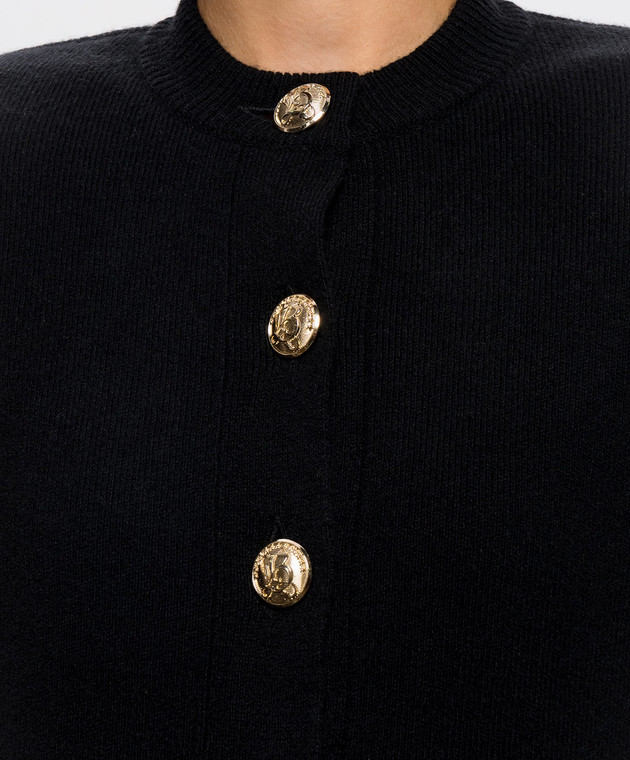 Balmain Черный кардиган из кашемира и шерсти мериноса CA0000000013 изображение 5