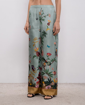 La DoubleJ Зеленые брюки из шелка в пижамном стиле TRO0116SIL001ZOF04