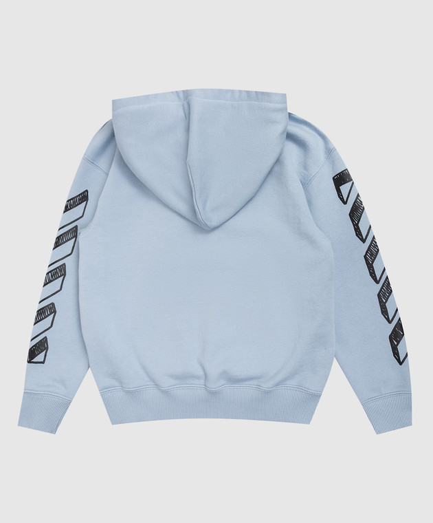 Off-White Дитяче блакитне худі з принтом логотипа 44BBB001S26F007 зображення 2