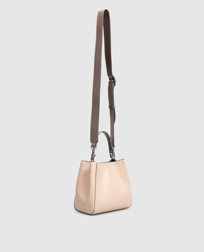 Peserico Бежева шкіряна сумка з брендовим патчем A38375C0CC758