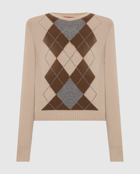 Max Mara Бежевый джемпер из шерсти и кашемира MSTFARAONE