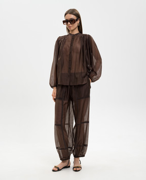 Twinset Коричневі джогери з мереживом 261TF2041