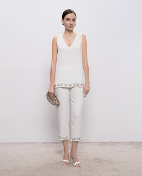 Twinset Белый топ с аппликацией 261LB2CAA