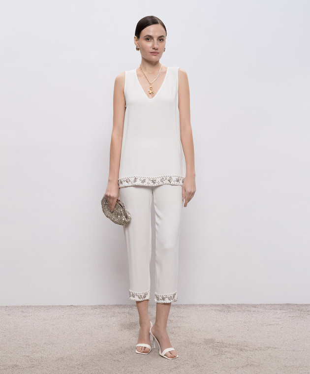 Twinset Білий топ з аплікацією 261LB2CAA зображення 2