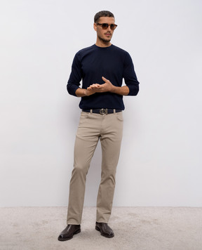 Stefano Ricci Синий лонгслив из кашемира W505000G01W26101