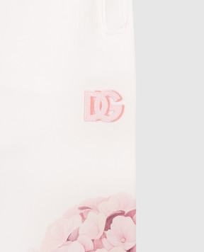Dolce&Gabbana Детские белые брюки в цветочный принт L5JPIOG7PSD812+