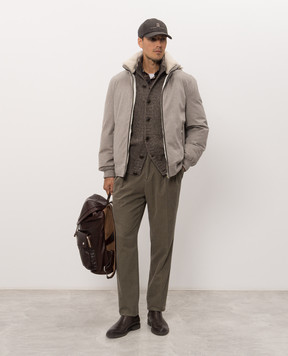 Brunello Cucinelli Зеленые вельветовые брюки M279NM5010
