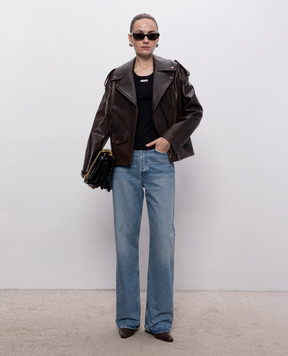 Alexander McQueen Чорна майка в рубчик A00067QLAER
