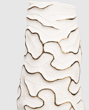 Fos Ceramiche Біла порцелянова ваза Monolite з позолотою MONOLITEG