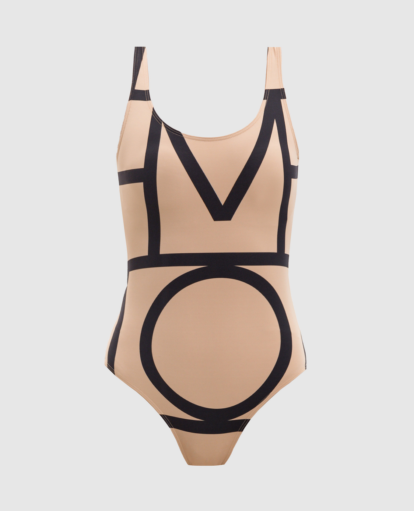 Бежевый купальник с принтом