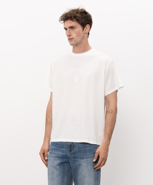 Maison Margiela MM6 Белая футболка с принтом логотипа SH2GC0048M20048 изображение 3