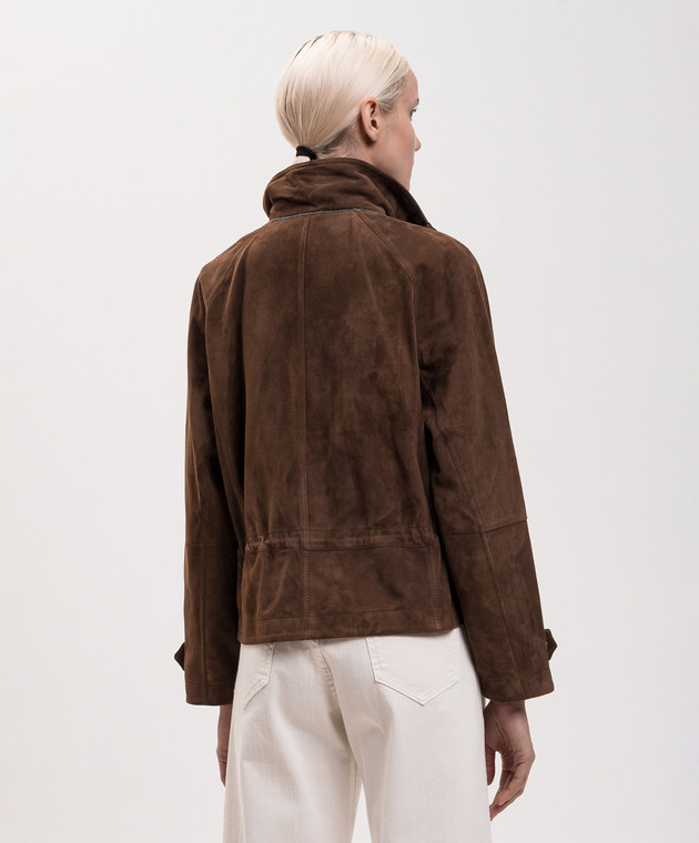 Brunello Cucinelli Коричневая замшевая куртка MPCAI7649P изображение 4
