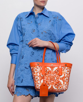 Dolce&Gabbana Оранжевая сумка-тоут Atene с принтом BB7828AN220