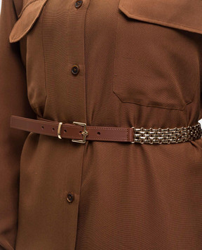 Max Mara Weekend Коричневый комбинированный ремень WKAPACCHE
