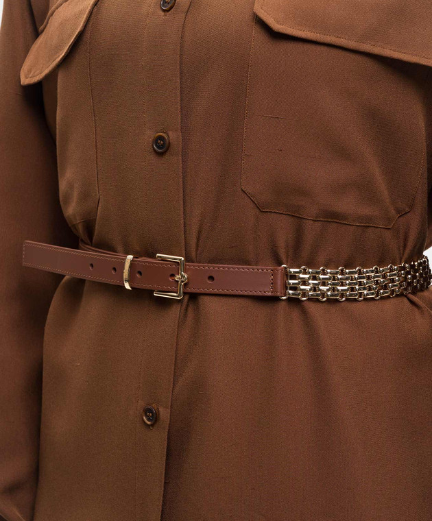 Max Mara Weekend Коричневый комбинированный ремень WKAPACCHE изображение 2