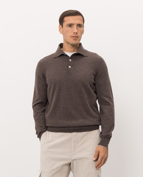 Brunello Cucinelli Коричневе поло з кашеміру M2200295