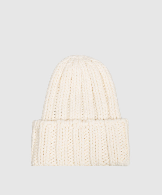 Woolrich Шапка из шерсти цвета айвори с нашивкой логотипа CFWWAC0196FBUF0766 изображение 3