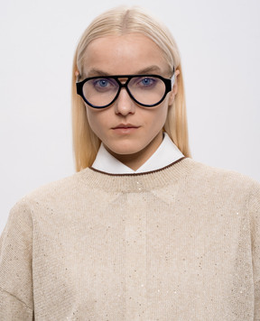 Bottega Veneta Черные очки с принтом логотипа 810164V2Q30