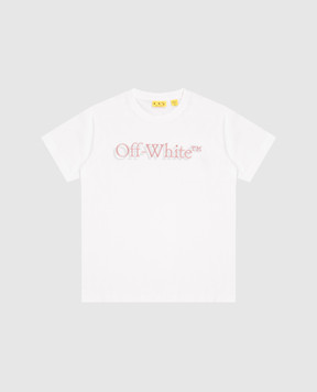 Off-White Детская футболка с вышивкой логотипа 44GAA001S26J001