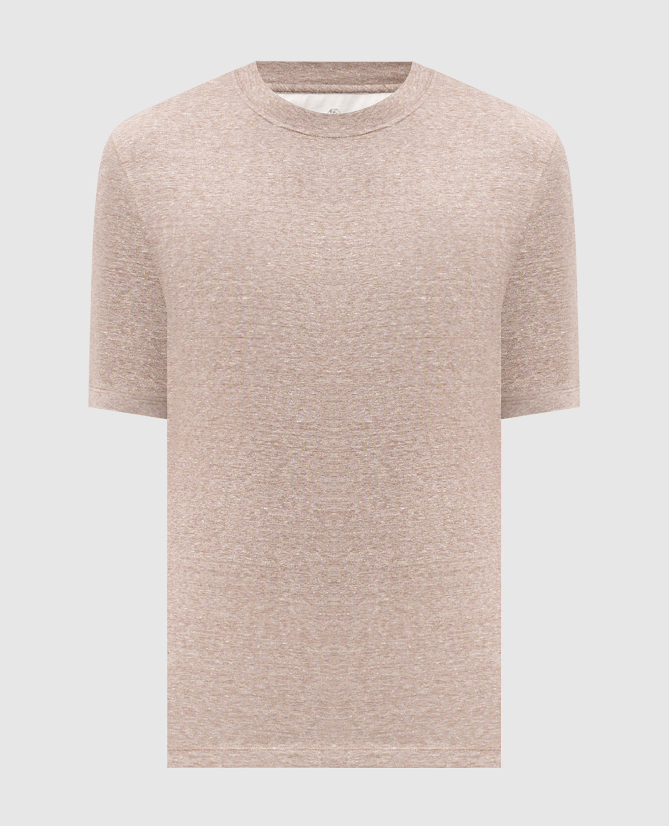 Бежевая меланжевая футболка с льном
