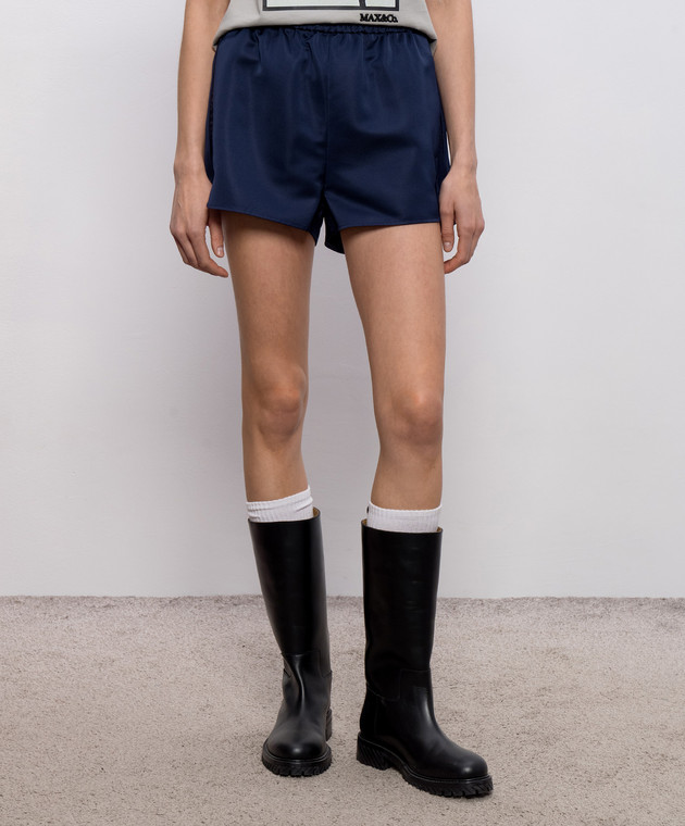 Max & Co Сині шорти CALATA з фактурним логотипом MCOCALATA зображення 3