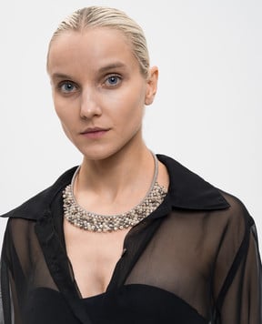 Peserico Колье с бусинами и цепочкой мониль Punto Luce S35487C0CC706