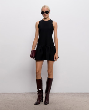 Twinset Черное платье мини с оборкой 262TP3144