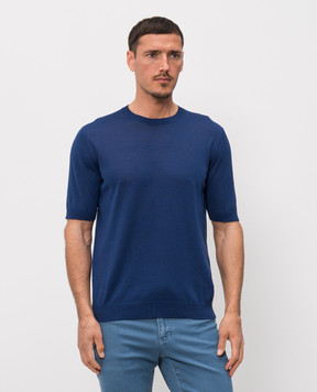 Castangia dal 1850 Синя футболка з шовком DBGRL2S26