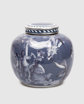 Baci Milano Синя порцелянова ваза потіш Versailles NPOT1VER01