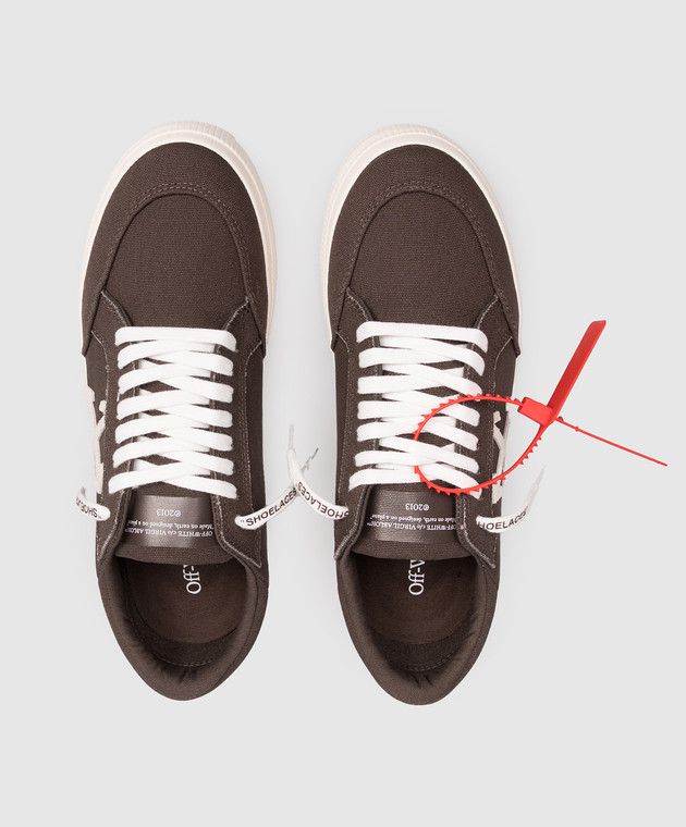 Off-White Коричневі кросівки Vulcanized OMIA293S26FAB001 зображення 4