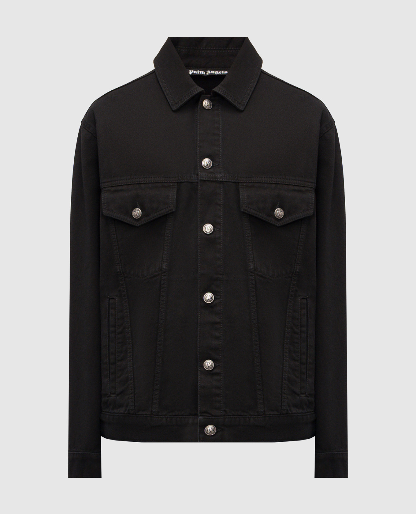 

Черная джинсовая куртка с логотипом, Черный, Джинсовые куртки