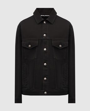 Palm Angels s Черная джинсовая куртка с логотипом PMYE053F24DEN005