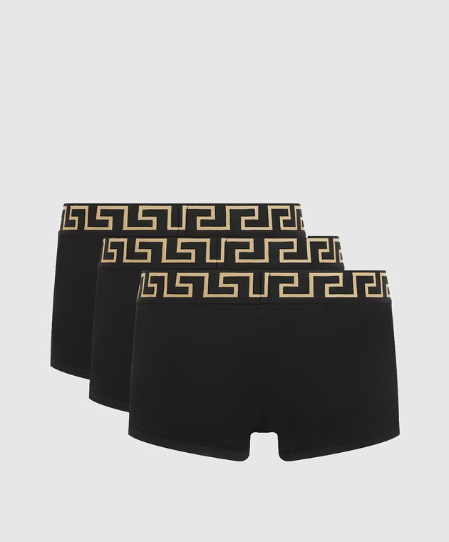Versace Набір чорних трусів-боксерів з візерунком Greca AU103261A18907 зображення 2